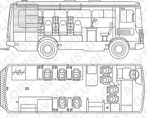 Схема автобуса газоспасательной службы